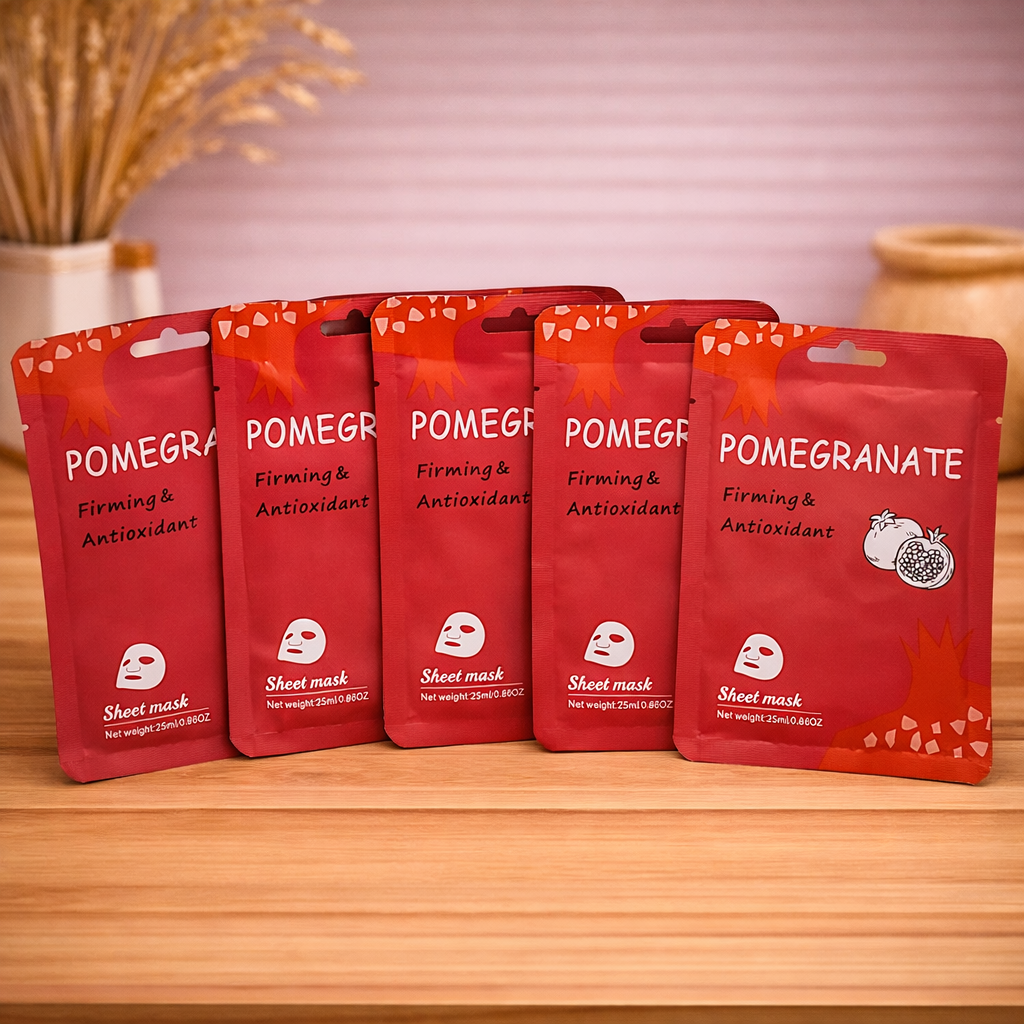 Sheet mask - Granaatappel - 6 stuks
