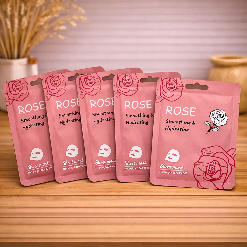 Sheet mask - Rose - 6 stuks