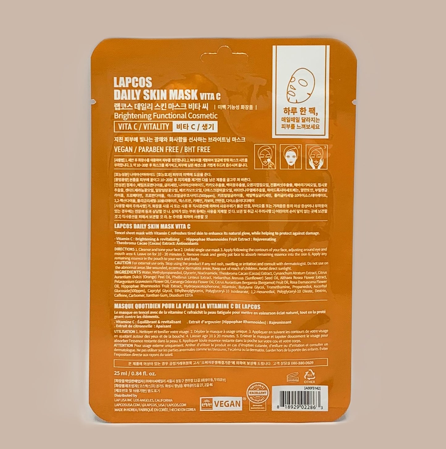 Tissuemasker - Lapcos - Vitamine C