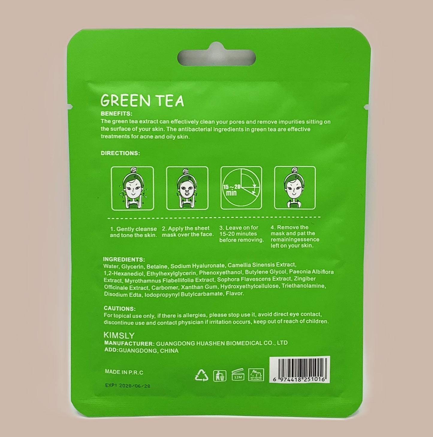 Tissuemasker - Groene Thee