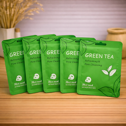 Sheet mask - Groene Thee - 6 stuks