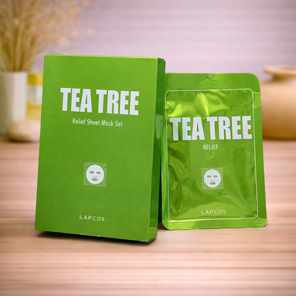 Sheet mask - Lapcos -Tea tree - 5 stuks