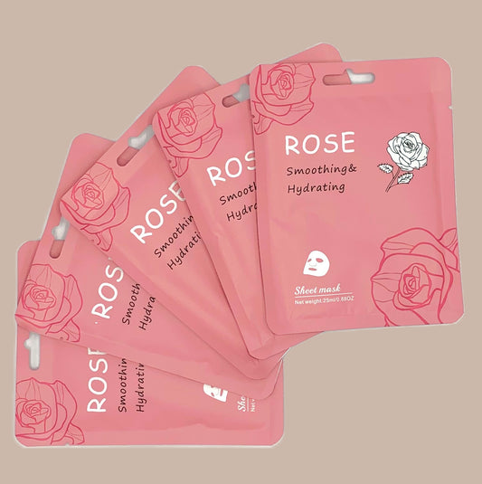 Sheet mask - Rose - 5 stuks