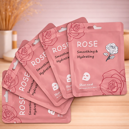 Sheet mask - Rose - 6 stuks